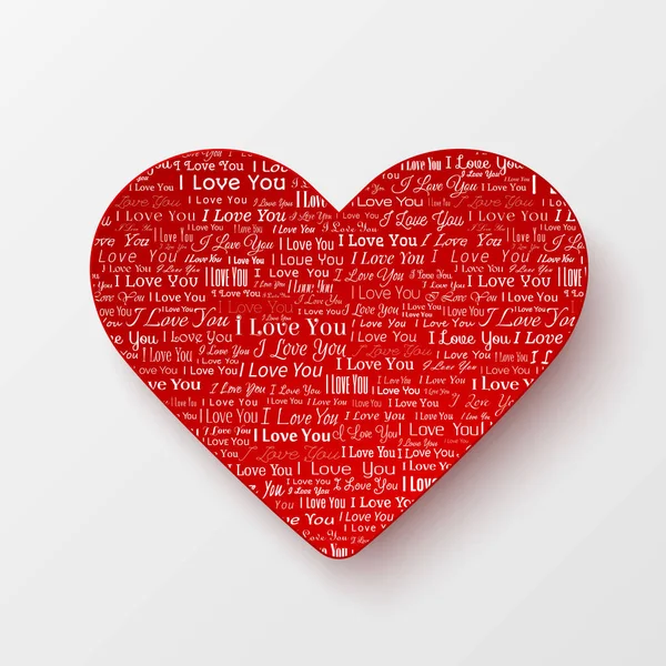 Valentin nap szív papír kártya — Stock Vector
