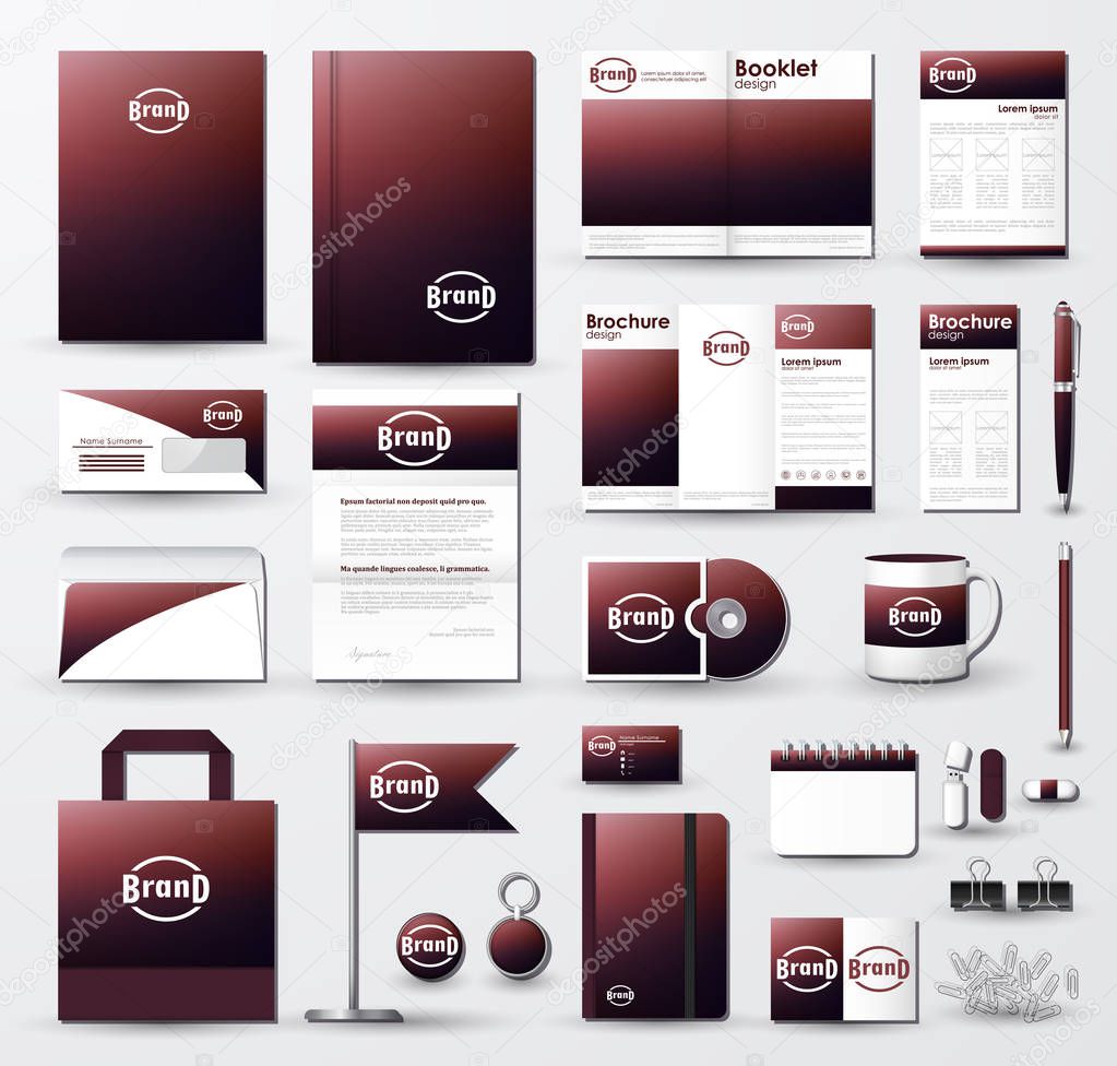 Business corporate identity template set with logo