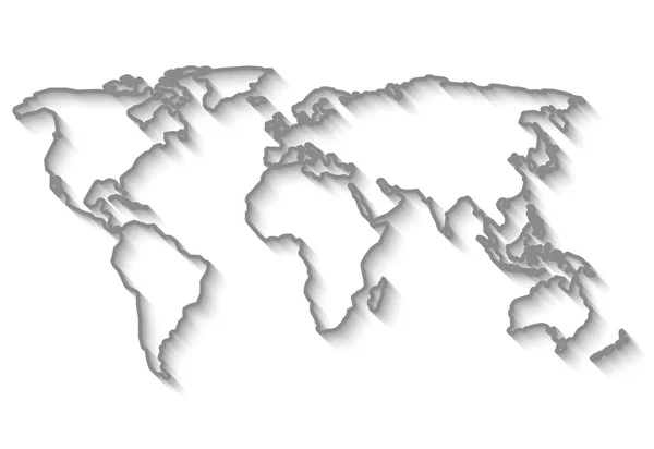 Mapa světa obrysy — Stockový vektor