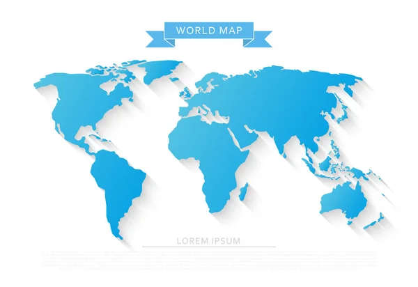 Mapa del mundo con sombra larga — Archivo Imágenes Vectoriales