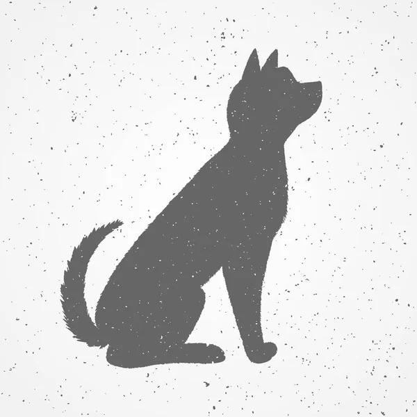 Chien noir dessiné à la main — Image vectorielle