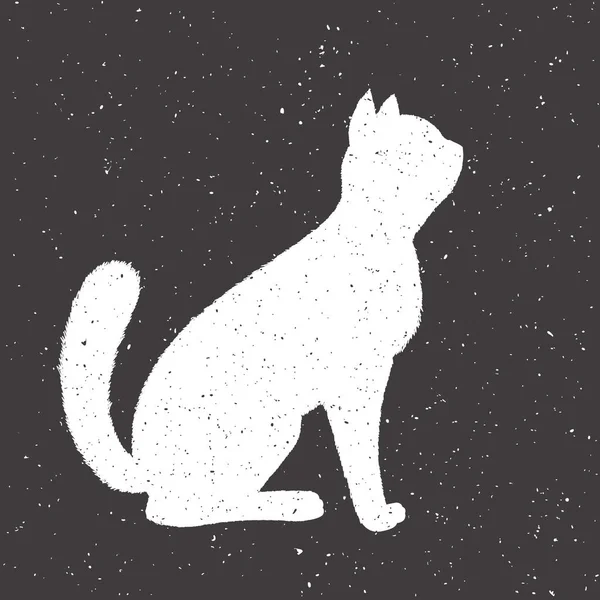 Handgezeichnete weiße Katze — Stockvektor