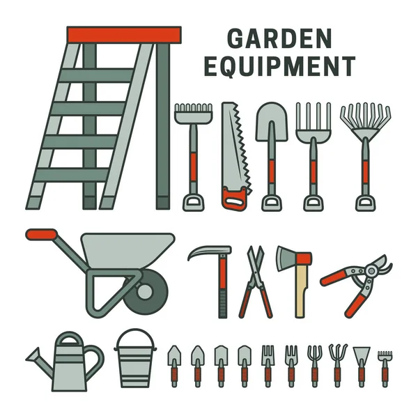 Tuin equpment pictogrammen — Stockvector