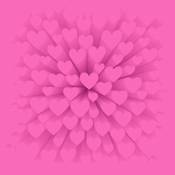 Fond avec coeur rose — Image vectorielle