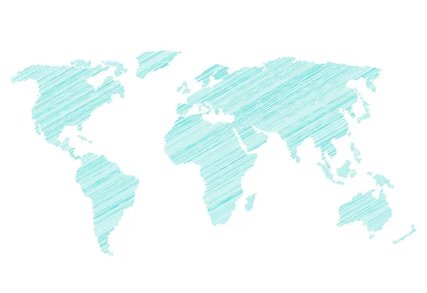 Mapa del mundo garabato — Vector de stock