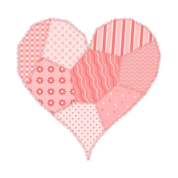 Karta s patchwork srdce — Stockový vektor