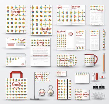 Logolu iş kurumsal kimlik şablonu