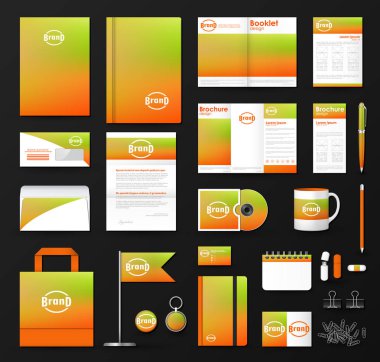 Logolu iş kurumsal kimlik şablonu