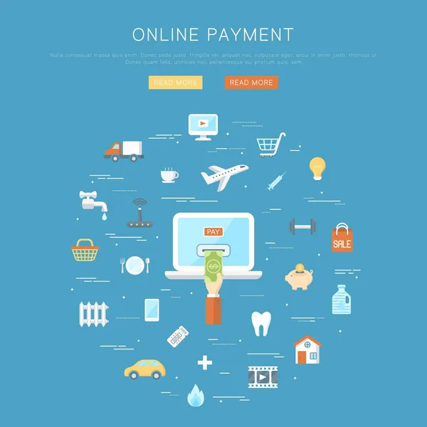 Concept de paiement en ligne — Image vectorielle