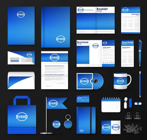 Business corporate identity template set with logo