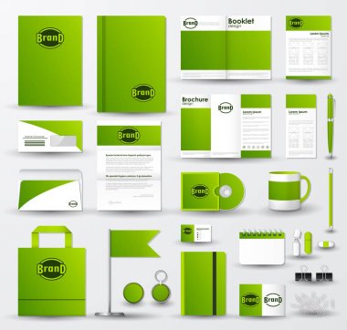 Logolu iş kurumsal kimlik şablonu