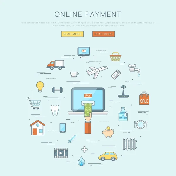 Концепція онлайн-платежів — стоковий вектор