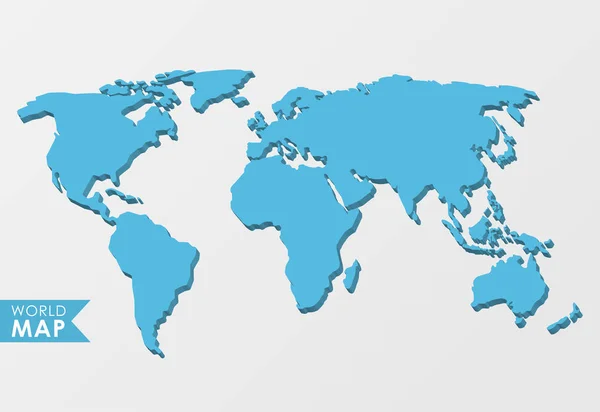 Mapa del mundo 3D — Vector de stock