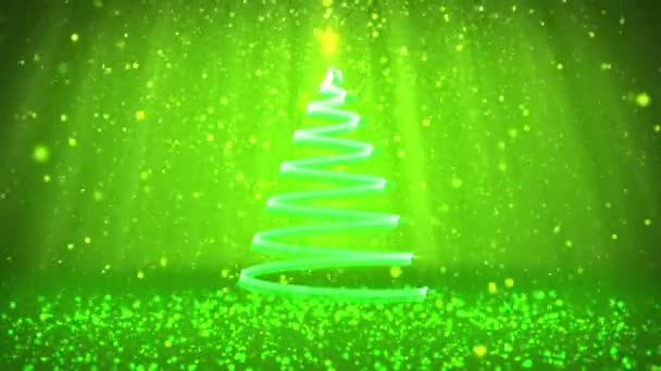Karácsony vagy újév háttér-val másol hely téli téma. Közeli kép: Xmas fa részecskék Közép keretben. Zöld 3D-s karácsony fa V7 csillogó részecskéket Dof fénysugarak
