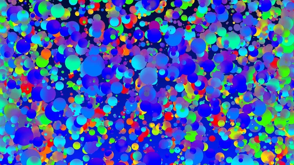 Abstract simple background with beautiful multi-colored circles or balls in flat style like paint bubbles in water. 3d render of particles, droplets of paint. Creative design background. 11