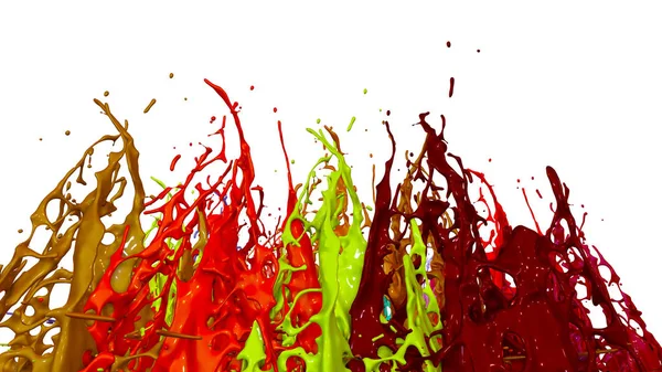 Farben Tanzen Auf Weissem Hintergrund Simulation Von 3d Farbspritzern Auf Einem Musikalischen Lautsprecher Der Musik Abspielt Schone Spritzer In Ultrahoher Qualitat Rotschattierungen V27 Stromung Kreativ Stock Photo 193018306