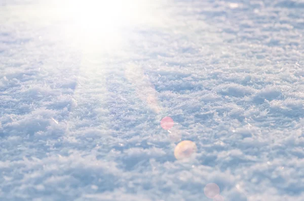 Bevroren Sneeuwvlokken Viel Aan Vooravond Van Kerstmis Zon Stralen Schittering — Stockfoto