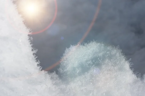 Verwehungen Des Neuschnees Fielen Heiligabend Natürlicher Winterhintergrund — Stockfoto