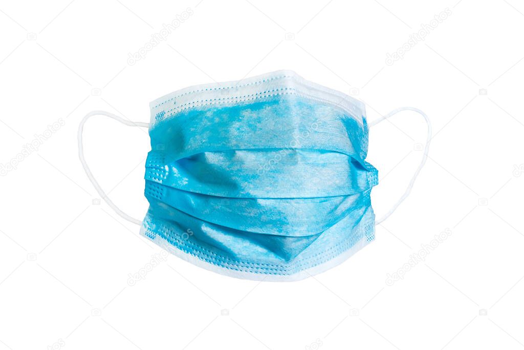 Protective face mask. Surgical mask. Medical mask and corona virus protection isolated on a white background.