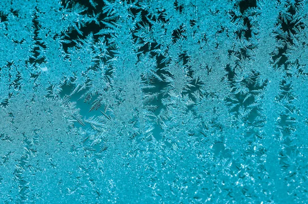Padrões Gelo Vidro Véspera Natal Fundo Inverno — Fotografia de Stock