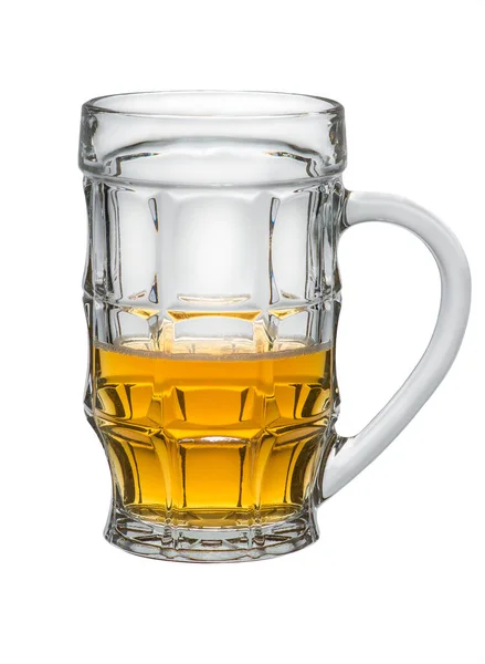 Light Beer Ett Glas Isolerad Vit Bakgrund Alkohol Objekt — Stockfoto