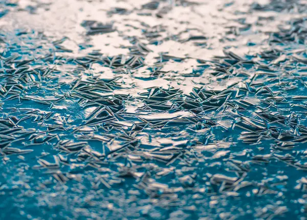 Texture Patterns Pond Ice Christmas Eve Winter Background — Stock Photo, Image