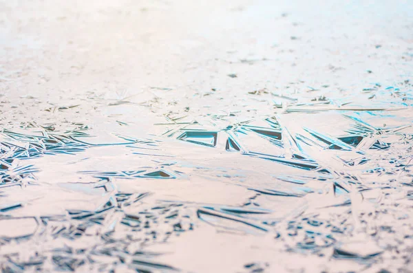 Textura Del Hielo Azul Congelado Lago Primer Plano Fondo Invierno —  Fotos de Stock