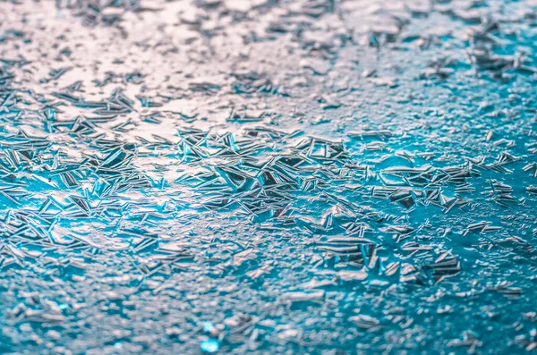 Textura Del Hielo Azul Congelado Lago Primer Plano Fondo Invierno —  Fotos de Stock