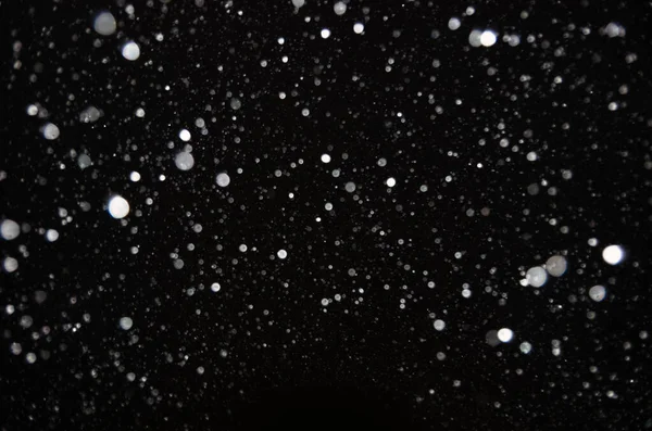Падає Сніг Чорному Тлі Сніг Крупним Планом — стокове фото