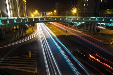 Rzeszow, Polonya 'da gece yolu, ulaşım ve ışıklar