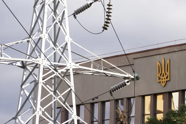 Högspänningsel pylon — Stockfoto