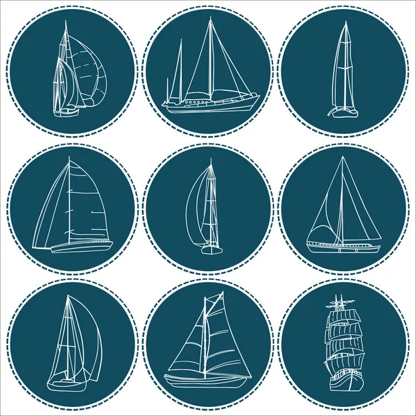 Sea pattern with nautical elements — Stock Vector