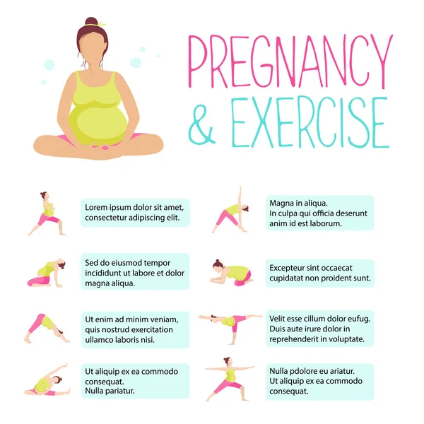 孕妇瑜伽 — 图库矢量图片