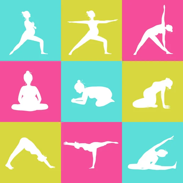 Yoga para mujeres embarazadas — Vector de stock