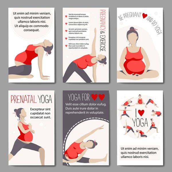 Yoga para mujeres embarazadas — Vector de stock