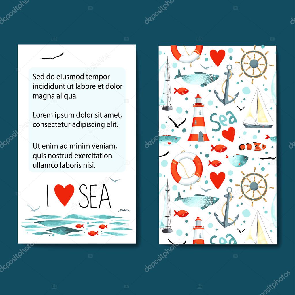 sea pattern with nautical elements