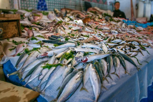 Mercado tradicional de mariscos en Sicilia, Italia —  Fotos de Stock