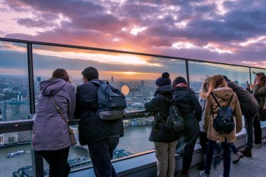 Günbatımında Sky Garden manzarası, Londra, İngiltere, Uk