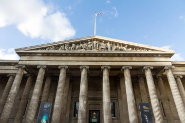 British Museum 'un dış mimarisi, Londra, Uk