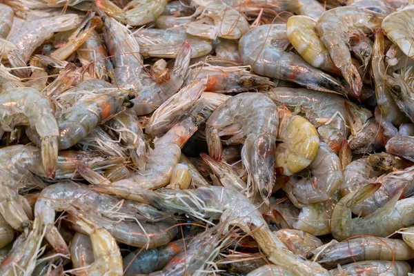 Pile of fresh prawns in a UK fishmongers Royalty Free Stock Photos
