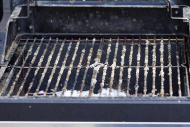 Fungus growing on an outdoor barbecue grill clipart