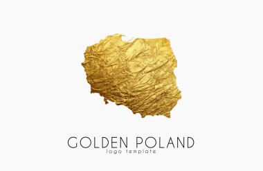 Polonya harita. Altın Polonya logosunu görmeniz gerekir. Yaratıcı Polonya logo tasarımı