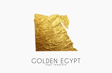 Mısır harita. Altın Mısır logosunu görmeniz gerekir. Yaratıcı Mısır logo tasarımı