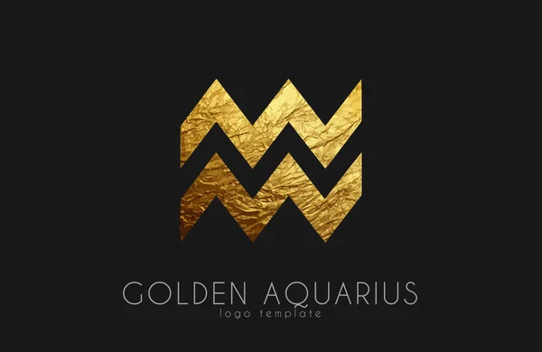 Золотой аквариус. Знак Золотого Зодиака. Водолей зодиак — стоковый вектор