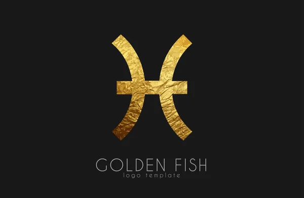 Золотая рыбка. Знак Золотого Зодиака. Рыбный зодиак — стоковый вектор