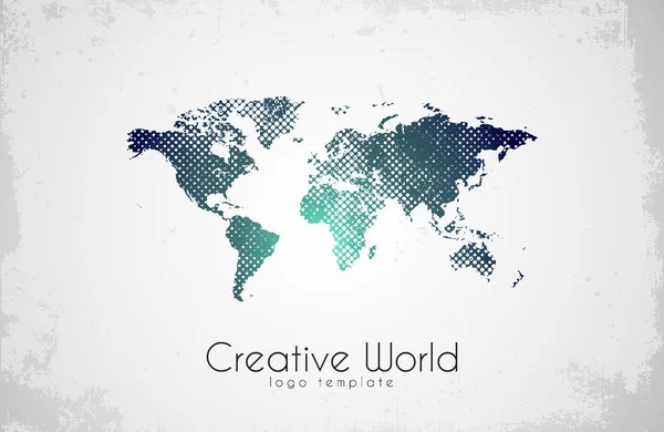 Wereld kaart logo. Creatieve wereld ontwerp. Creatieve logo — Stockvector