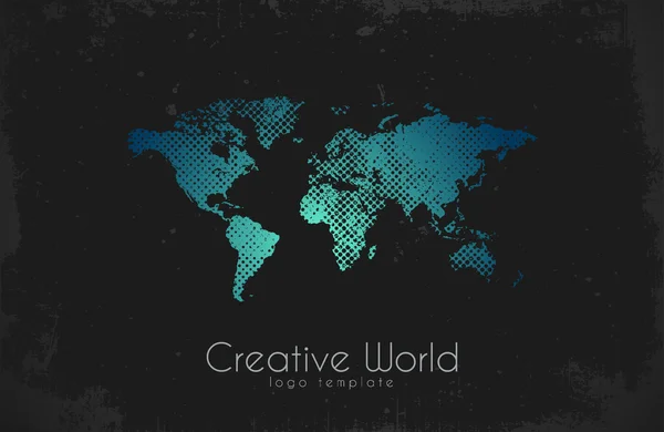 Logo de la carte mondiale. Design de monde créatif. Logo créatif — Image vectorielle