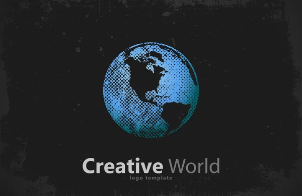 Globe-logo. Kreativ verden design. Kreativt logo. Planetens design – Stock-vektor