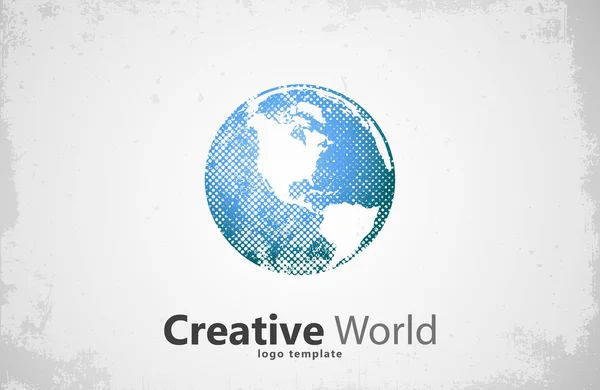 Logotipo do globo. Design de mundo criativo. Logótipo criativo. Planeta design —  Vetores de Stock