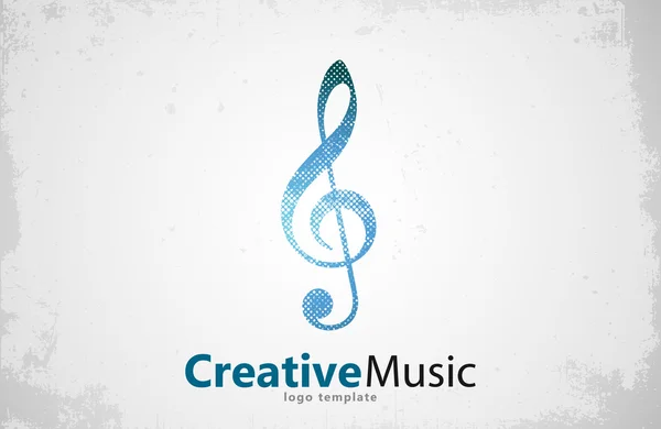 Λογότυπο φορέα μουσικής. Μουσικό κλειδί Σημείωση πρότυπο λογότυπο. Σημείωση το λογότυπο. Λογότυπο της δημιουργικής μουσικής — Διανυσματικό Αρχείο